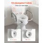 VEVOR Raised Toilet Seat with Arms, 300 lbs Load Capacity, 3.5-Inch Lift Height, Widened Commode Elevated Toilet Seat Riser with Padded Handles for Seniors, Elderly, Handicap, Disabled, and Adults