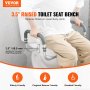 VEVOR verhoogde toiletbril, 88,9 mm hoog, draagvermogen 136 kg, voor ronde standaardtoiletten, aluminium leuning, met EVA-armsteunkussen, voor senioren, gehandicapten, patiënten, zwangere vrouwen, medische professionals