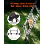 VEVOR A-frame telescopische ladder, 4985 mm lange roestvrijstalen uitschuifladder, opvouwbare ladder met een draagvermogen van 150 kg (75°), ladder met nivelleringsbalk voor thuis, camper en zolder
