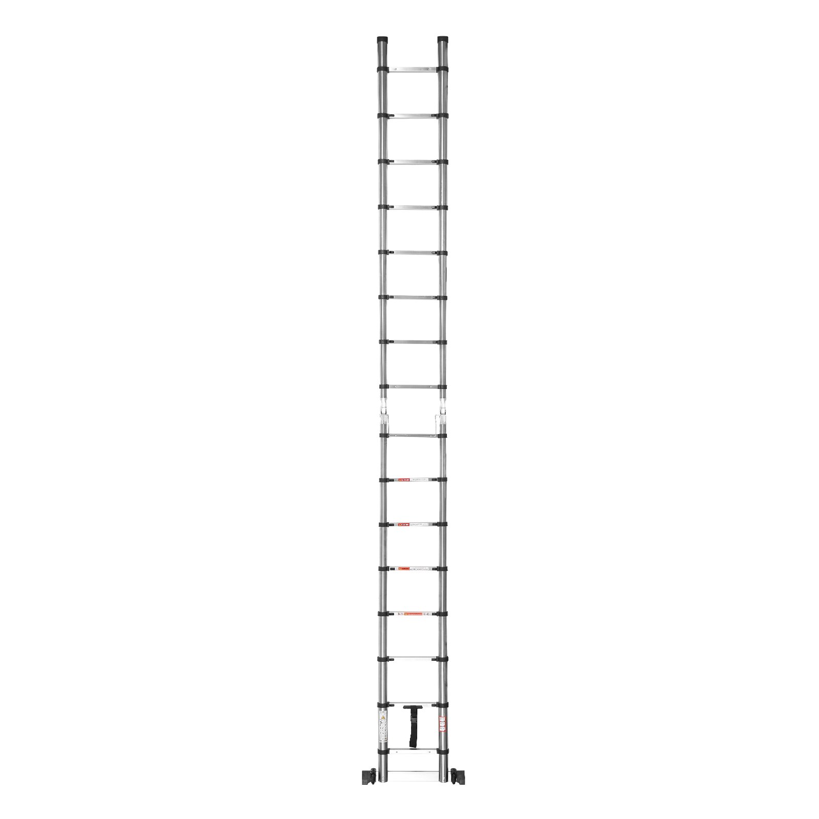 VEVOR A-frame telescopische ladder, 4985 mm lange roestvrijstalen uitschuifladder, opvouwbare ladder met een draagvermogen van 150 kg (75°), ladder met nivelleringsbalk voor thuis, camper en zolder