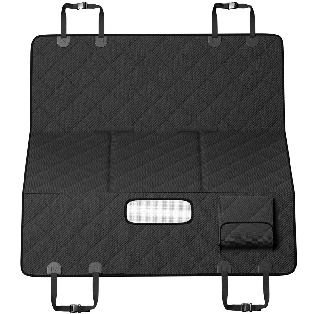 VEVOR Hondenautostoelhoes voor de achterbank, 137 x 68 cm, waterdicht, stevige 600D autostoelbeschermer voor huisdieren met gaasvenster en opbergvak, krasbestendig, zachte hondenhangmat voor de achterbank van een SUV
