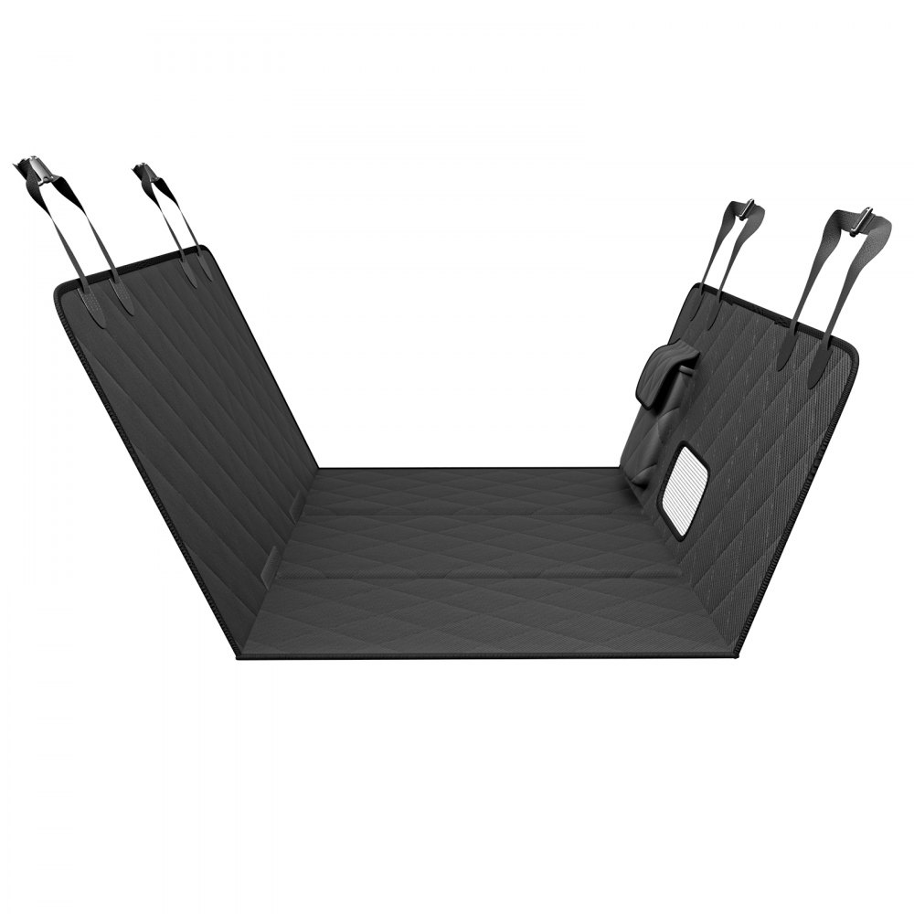 VEVOR Hondenautostoelhoes voor de achterbank, 137 x 68 cm, waterdicht, stevige 600D autostoelbeschermer voor huisdieren met gaasvenster en opbergvak, krasbestendig, zachte hondenhangmat voor de achterbank van een SUV