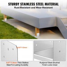 VEVOR schroefmof 149 x 143 x 160 mm U-stijlsteun van roestvrij staal met spuitcoating Paalschoen met 23 mm dikke afdekplaat Paal ideaal voor pergola-verandabalustrades