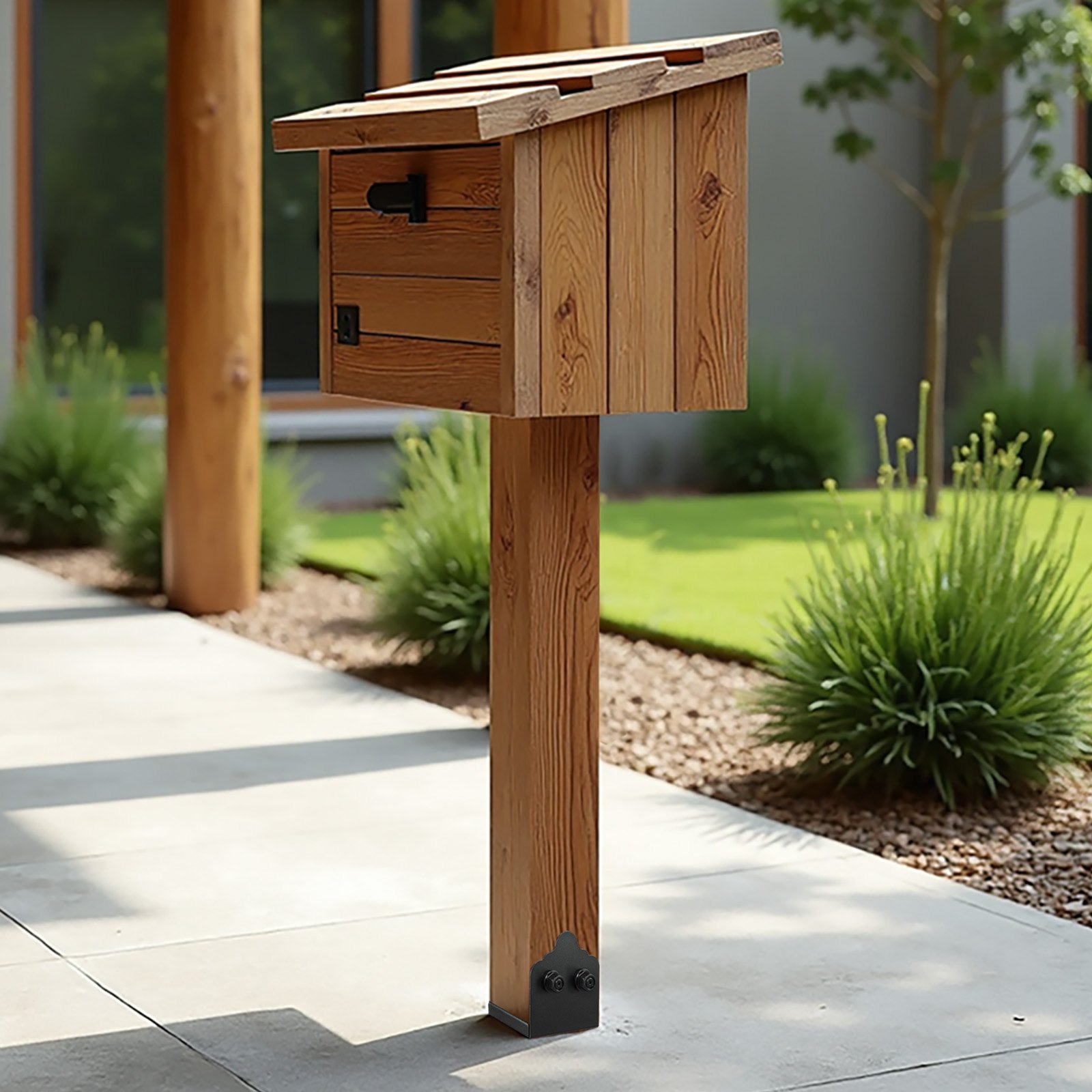 VEVOR Paalsteun, 2 stuks, binnenmaat 150x141 mm, compatibel met palen van 152,4x139,7/139,7x139,7/147,3x139,7 mm, schroefhuls voor prieel, terrasleuning, dekbodemplaat, zwart