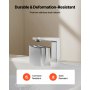 VEVOR Roman Tub Faucet, 3 Hole Waterfall Bathtub Faucet, Bath Tubs Faucets Set with 2 Handles, Roman Tub Faucets Deck Mount for Pet Washing, Baby Care, Adult Bathing, Silver, Right-Angle Spout Design