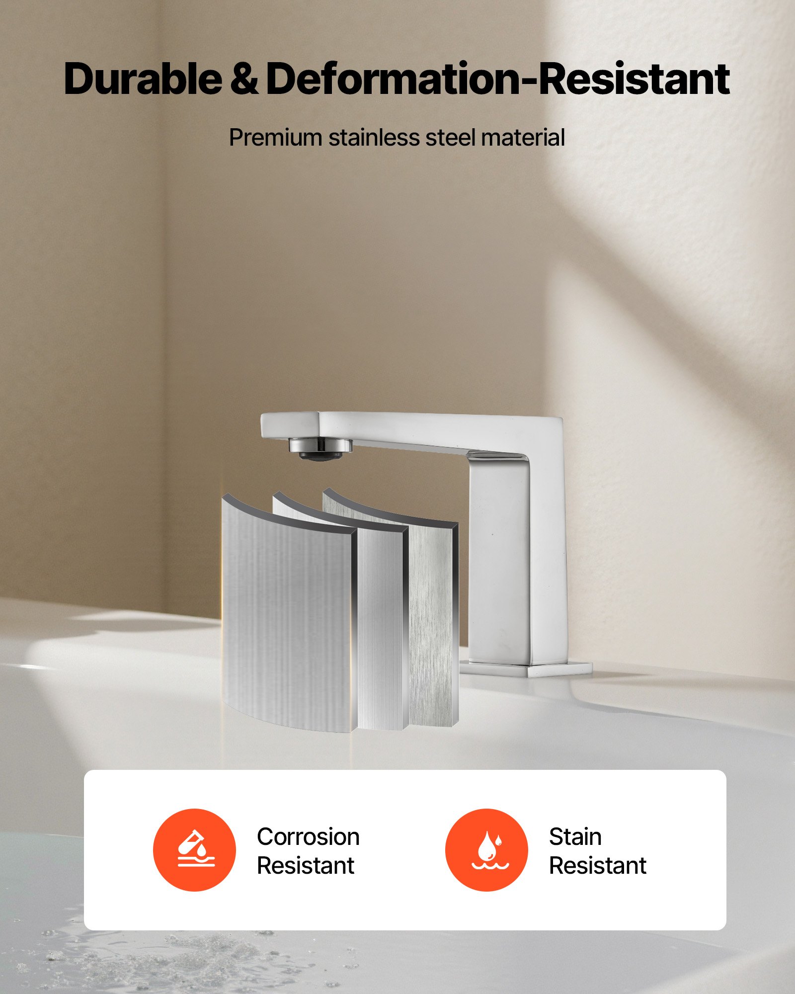 VEVOR Roman Tub Faucet, 3 Hole Waterfall Bathtub Faucet, Bath Tubs Faucets Set with 2 Handles, Roman Tub Faucets Deck Mount for Pet Washing, Baby Care, Adult Bathing, Silver, Right-Angle Spout Design