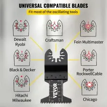 VEVOR 50x zaagbladen Oscillerende fijne zaagbladen Multitool segmentzaagblad