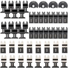 VEVOR 50-delige set accessoires voor oscillerende zaagbladen HCS+ roestvrijstalen multitool segmentzaagbladen 1-3/4 inch 1-3/8 inch 3-1/2 inch multitool accessoire set