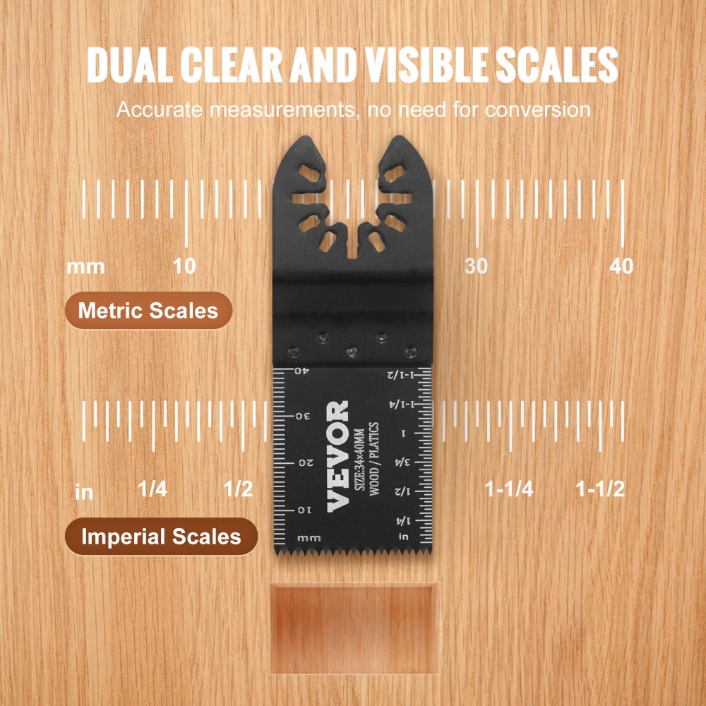 VEVOR 50x zaagblad Multifunctioneel gereedschap 9x3,4 cm Oscillerende tool Hoog koolstofstaal (HCS) Snelwisselinterface Compatibel met 95% van de oscillerende gereedschappen die op de markt verkrijgbaar zijn