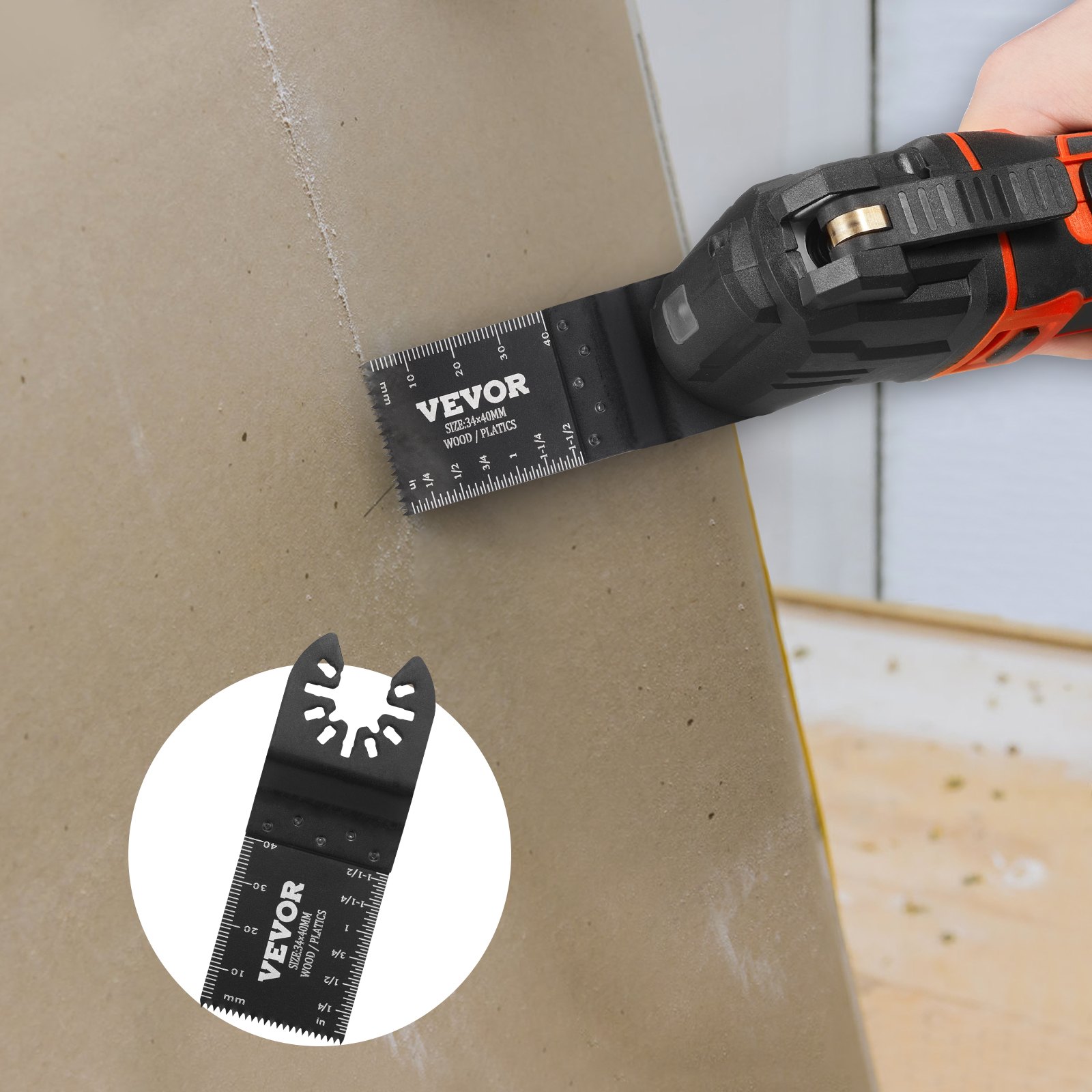 VEVOR 50x zaagblad Multifunctioneel gereedschap 9x3,4 cm Oscillerende tool Hoog koolstofstaal (HCS) Snelwisselinterface Compatibel met 95% van de oscillerende gereedschappen die op de markt verkrijgbaar zijn