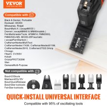 VEVOR 33x Saw Blade Multifunction Tool 8 Types Oscillating Tool High Carbon Steel (HCS) Quick Change Interface Compatible with 95% of oscillating tools on the market