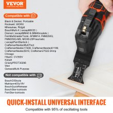 VEVOR 3x saw blade multifunction tool 3.4x9cm oscillating tool made of titanium carbide steel quick change interface compatible with 95% of the oscillating tools available on the market