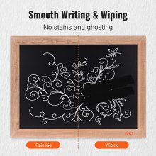 VEVOR magnetic chalkboard with wooden frame 457.2 x 609.6 m, magnetic collection board 381 x 534 mm, vertical or horizontal hanging incl. 2 chalk markers & eraser & cloth, wall mounting stand