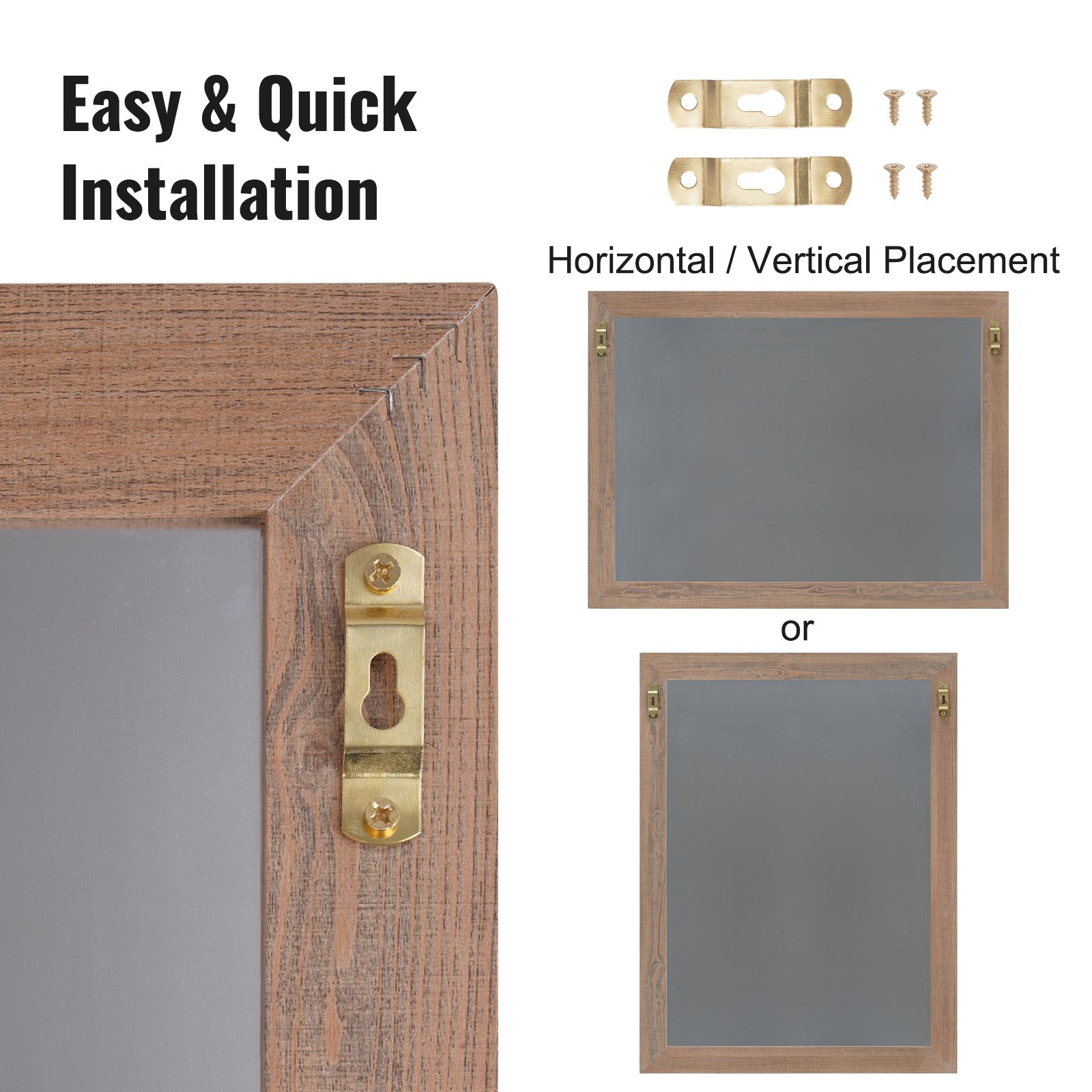 VEVOR magnetisch krijtbord met houten frame 457,2 x 609,6 m magnetisch verzamelbord 381 x 534 mm verticaal van horizontaal hangend incl 2