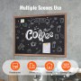 VEVOR Magnetic Chalk Board, Hanging Message Signs with Chalks, Vintage Chalkboard Sign, Rustic Brown Framed Calendar and Bulletin Combo Boards, 35"x46", Kitchen, Home Decor, Wedding