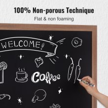 VEVOR magnetic chalkboard with wooden frame 1168.4 x 889 mm, magnetic collection board 913 x 1092 mm, vertical or horizontal hanging incl. 4 chalk markers & eraser & cloth, wall mounting stand