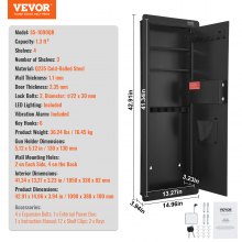 VEVOR Gun Safe Wandgemonteerd toetsenbord Vingerafdrukkluis Kluis 1,3 ft²