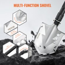 VEVOR Survival Shovel 8 in 1 Campingschop Opvouwbaar Draagbaar Multifunctioneel