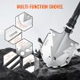 VEVOR Survival Shovel 11 in 1 schep, opvouwbare multitool 815 mm lange compacte schep voor off-road kamperen wandelen buiten survivalisten noodgevallen
