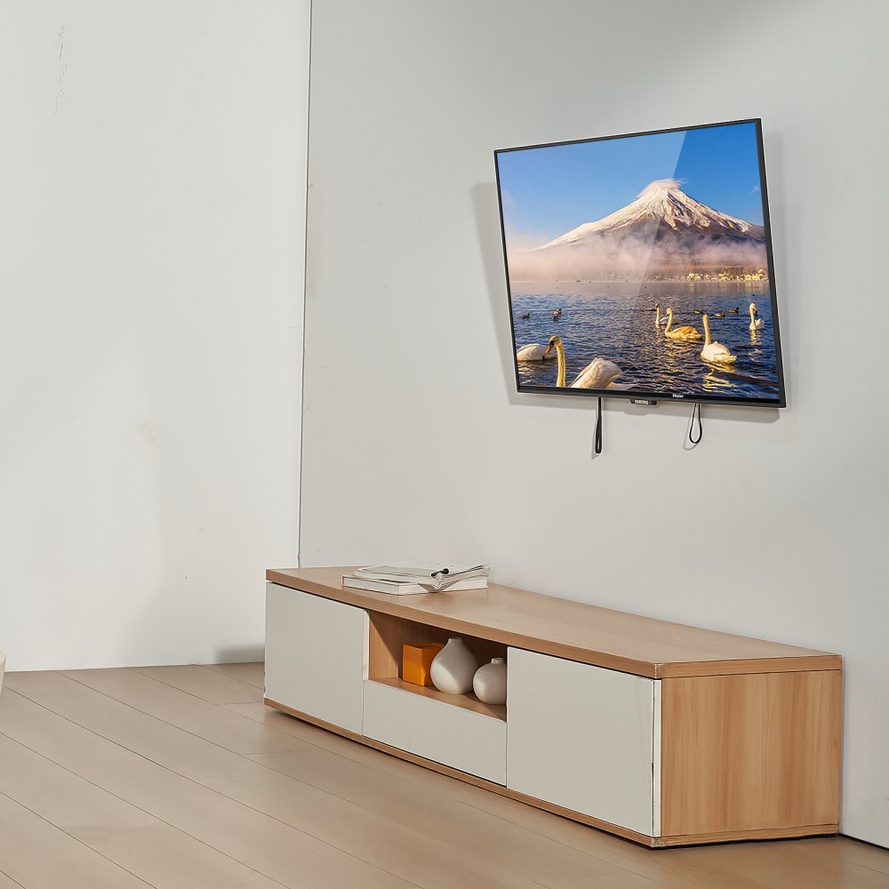 VEVOR Universele tv-muurbeugel, platte tv-beugel, geschikt voor de meeste tv's van 37-70 inch, kantelbare tv-muurbeugel, max. VESA 600 x 400 mm, belastbaar tot 60 kg