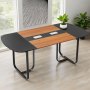 VEVOR Conference Table, 1800 mm Oval Office Meeting Table for 6-8 Person, Modern Seminar Desk with Metal Legs, Large Meeting Desk for Office, Boardroom, Conference Room, Easy Assembly, Black & Brown