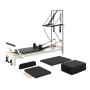 VEVOR Pilates Reformer met Half Tower 2370x795x200 mm Aluminiumlegering Ideaal voor thuis- en sportschoolgebruik, draagvermogen tot 181 kg, met Jumpboard, veren, Pilates Box en verstelbare hoofdsteun
