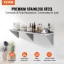 VEVOR 18" x 72" Stainless Steel Shelf, Wall Mounted Floating Shelving with Brackets, 500 lbs Load Capacity Commercial Shelves, Heavy Duty Storage Rack for Restaurant, Kitchen, Bar, Home, and Hotel