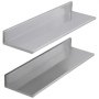 VEVOR 8.6" x 30" Stainless Steel Shelf, Wall Mounted Floating Shelving with Backsplash, 44 lbs Load Capacity Commercial Shelves, Heavy Duty Storage Rack for Restaurant Kitchen Bar Home Hotel， 2 Pack
