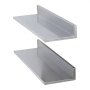 VEVOR 8.6" x 30" Stainless Steel Shelf, Wall Mounted Floating Shelving with Backsplash, 44 lbs Load Capacity Commercial Shelves, Heavy Duty Storage Rack for Restaurant Kitchen Bar Home Hotel， 2 Pack