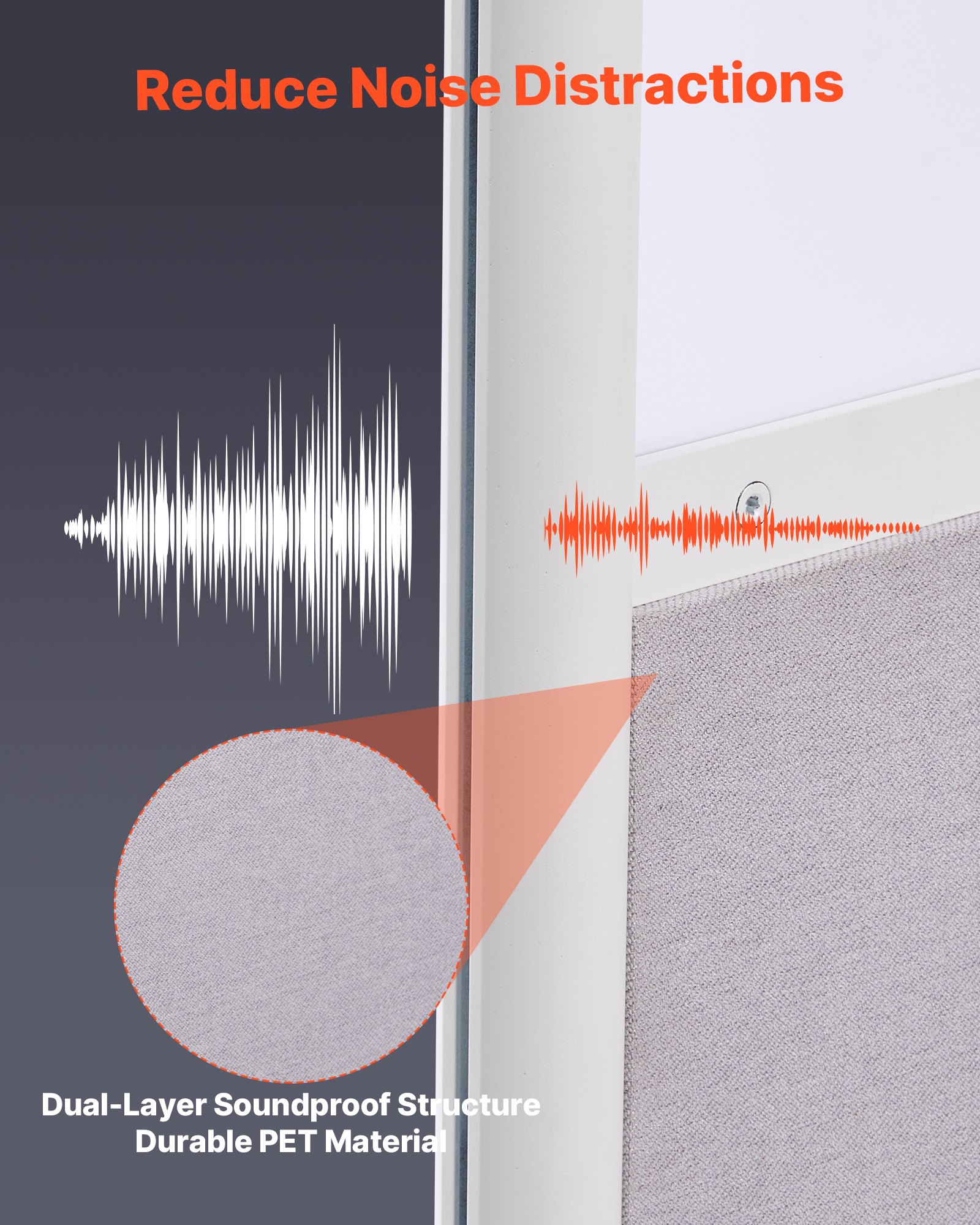 VEVOR scheidingswanden, privacyschermen, 2-pack, 72 x 48 inch, kamerverdelers, PET-werkplekscherm met acrylramen, vrijstaande vouwschermen, ideaal voor kantoor, bibliotheek, school