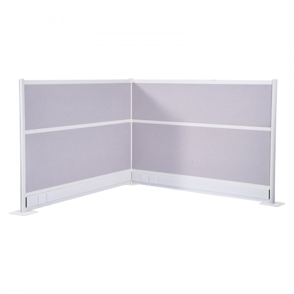 VEVOR scheidingswanden, privacyschermen, 2-pack, 72 x 48 inch, ruimteverdelers, PET-werkplekscherm met stopcontactafdekkingen, vrijstaande vouwschermen voor kantoor, bibliotheek, school