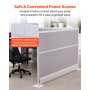 VEVOR Office Divider Privacy Partitions, 2-Pack, 1.83m x 1.22m Room Divider Walls, PET Workstation Cubicle Partition with Outlet Covers, Freestanding Privacy Panels for Office Library School