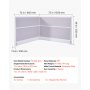 VEVOR scheidingswanden, privacyschermen, 2-pack, 72 x 48 inch, ruimteverdelers, PET-werkplekscherm met stopcontactafdekkingen, vrijstaande vouwschermen voor kantoor, bibliotheek, school