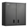 VEVOR Metal Wall Cabinet, 76.2W x 31D x 76.2H cm, Steel Floating Hanging Storage Cabinet with Locking Doors and Adjustable Shelf for Garage, Basement, Kitchen, Warehouse Assembly Required, Black