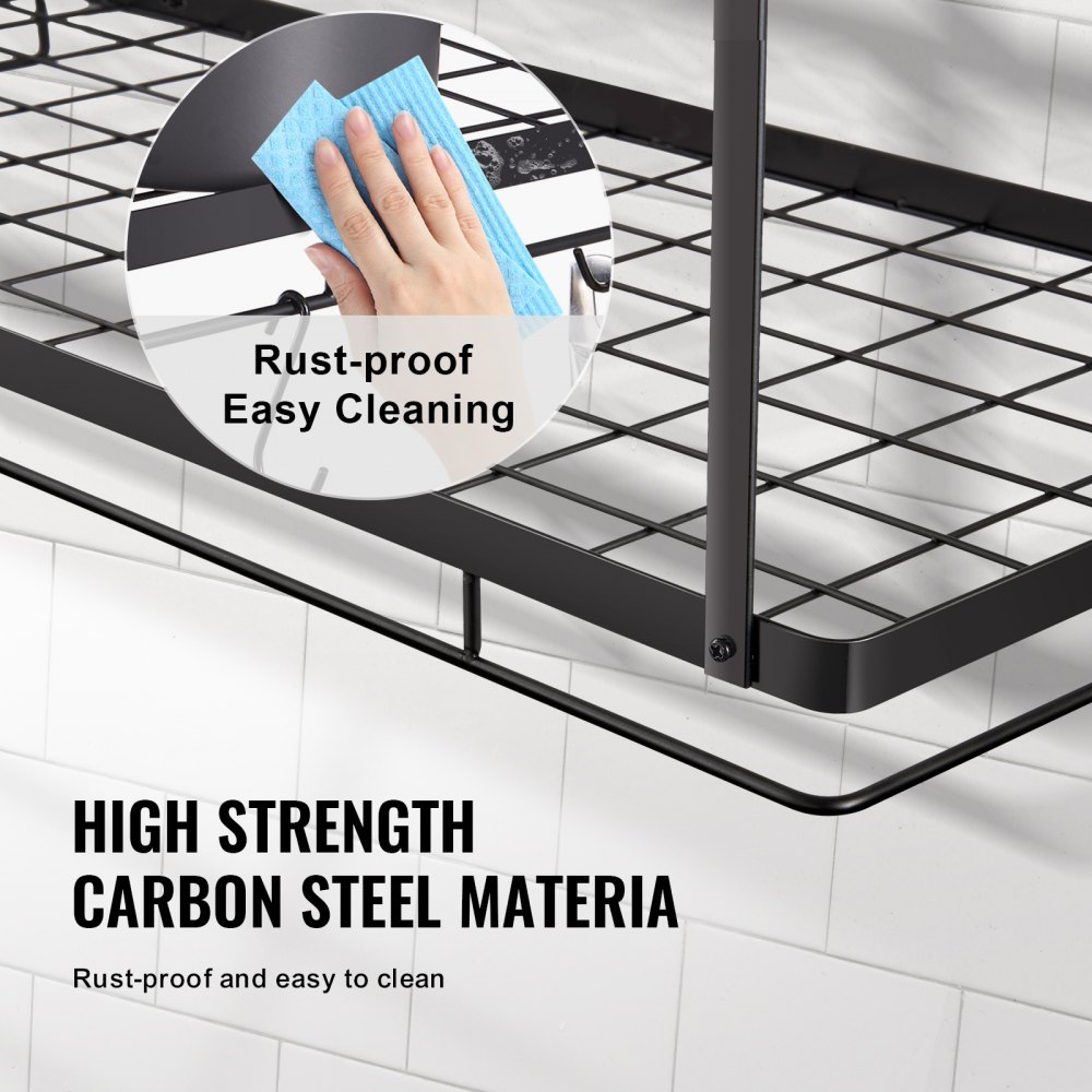 VEVOR Hangende Pannenrek 76,2 cm Potten- en Pannenhanger, Potten- en Pannenhanger met 12 S-haken, Draagvermogen 24,94 kg, Pannenhouder Muur Ideaal voor pannen, keukengerei, kookgerei in de keuken