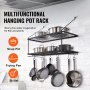 VEVOR Hangend pottenrek 30" Pot- en pannenhangrek, Pot- en pannenhanger met 12 S-haken, 50 lb laadgewicht, pannenlap Muur Ideaal voor pannen, bestek, kookgerei in de keuken