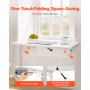 VEVOR Wall Mounted Folding Table, 23.6 x 15.7 inches Wall Mount Table, Floating Desk with Iron Bracket, Fold Down Desk for Small Spaces, Home Office, Dining, Laundry Room, Kitchen, Bar, White
