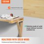 VEVOR wall mounted folding table with solid wood, rounded corners, and a waterproof surface layer.