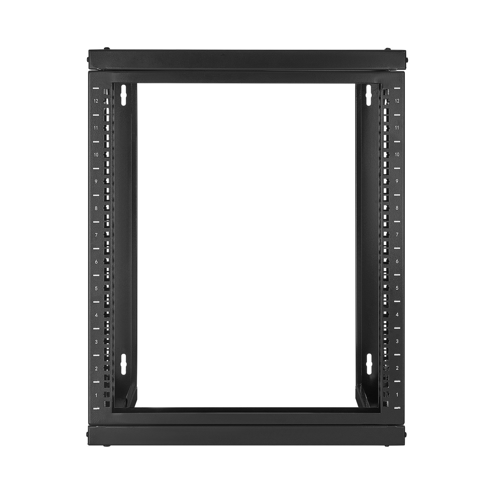 VEVOR 12U wandgemonteerd serverrack, max. draagvermogen 68,04 kg, open frame netwerkrack met 180 graden deuropening, koolstofstaal, voor 482 mm IT-netwerkapparatuur en AV-apparatuur, computerservers, zwart