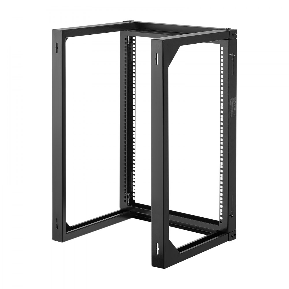 VEVOR 15U Wall Mount Server Rack, 150 lbs Max Load Capacity, Open Frame Network Rack with 180 Degrees Gate Swing, Carbon Steel, for 19-Inch IT Network Equipment & AV Devices Computer Server, Black