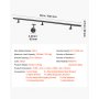 VEVOR wandleuning voor trappen, 1524 mm, draagvermogen 113,4 kg, zwart, wandleuning voor trappen, veranda's, zolders en gangen, ronde buis van aluminiumlegering, veiligheidsgreep voor senioren, roestvrij