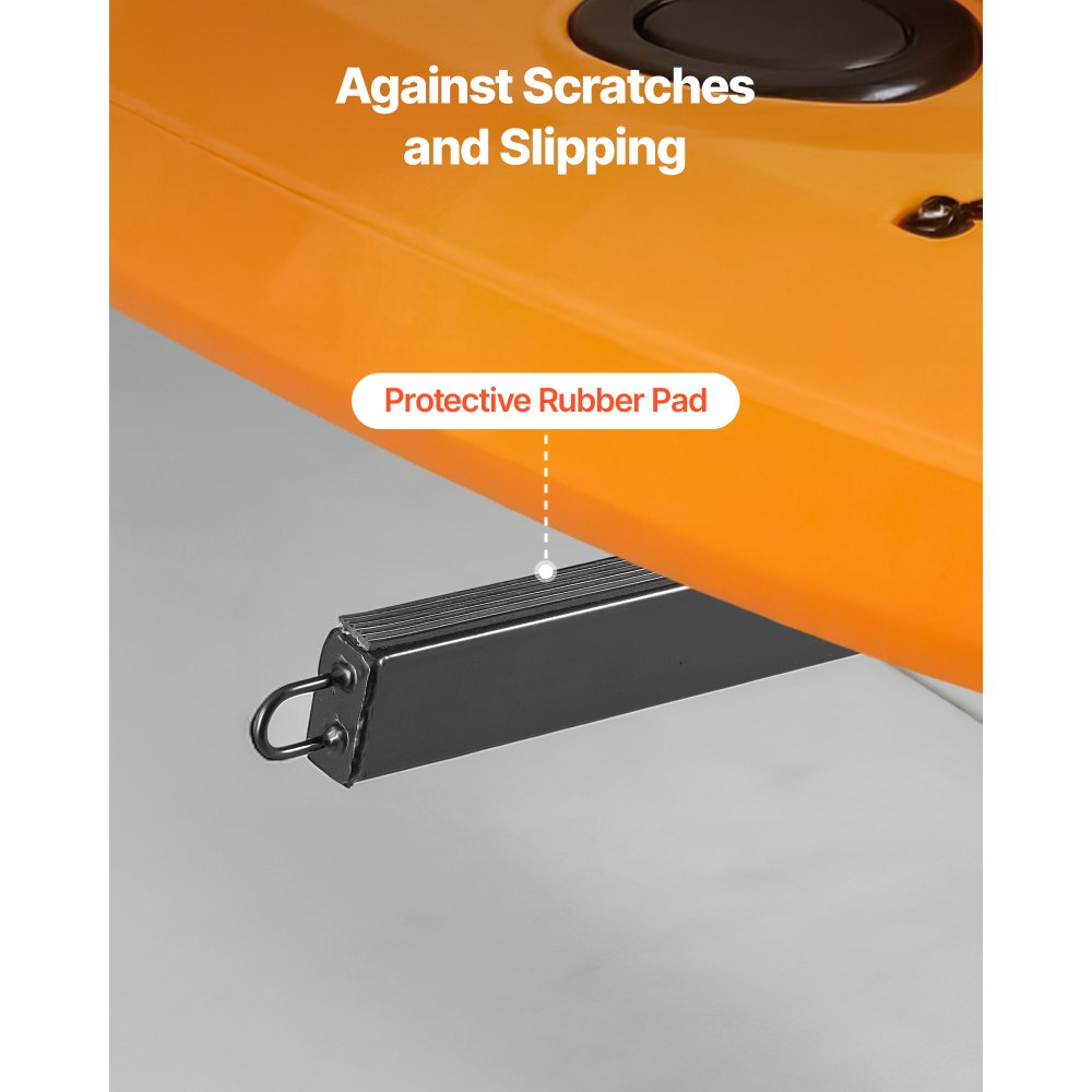 VEVOR Kajak Opbergrek voor Wandmontage voor 4 Kajaks/Kano's/Surfboards/Suppeddelboards/Kleine Boten, Kajakstandaard met een draagvermogen van 136 kg, Verstelbaar Kajak Opbergrek voor Garage en Aanlegsteiger