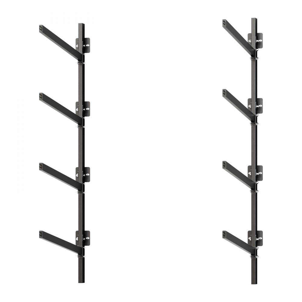 VEVOR Kajak Opbergrek voor Wandmontage voor 4 Kajaks/Kano's/Surfboards/Suppeddelboards/Kleine Boten, Kajakstandaard met een draagvermogen van 136 kg, Verstelbaar Kajak Opbergrek voor Garage en Aanlegsteiger
