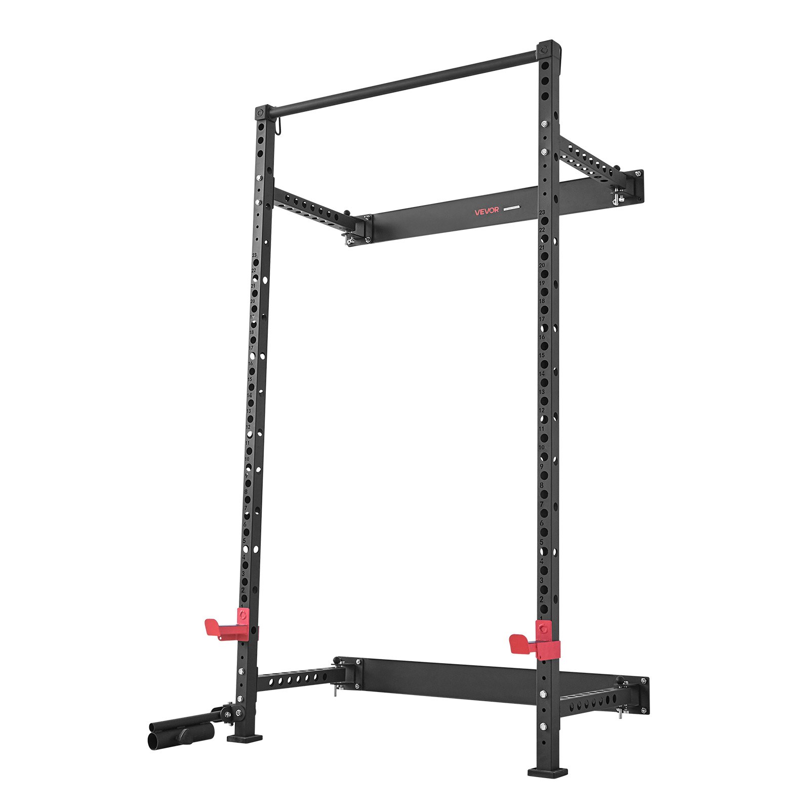 VEVOR Power Cage opvouwbaar, 454 kg draagvermogen, wandmontage power rack, multifunctioneel krachttrainingsapparaat met landmine-bevestiging, verstelbare J-haken en optrekstang voor thuisgym