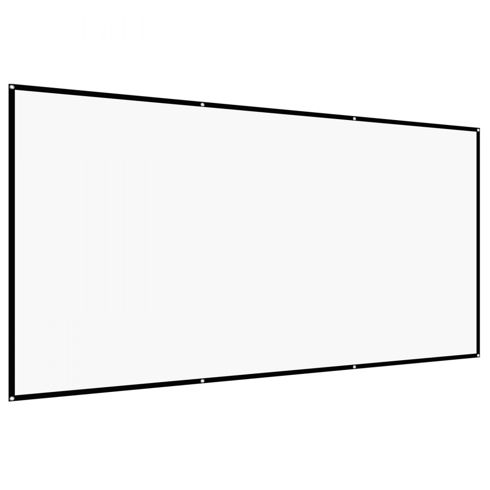 VEVOR Handmatig projectiescherm, 120-inch 16:9 4K 1080 HD, aan de muur bevestigd projectiescherm met 8 haken en dubbelzijdige plakband, filmprojectie voor thuisbioscoop