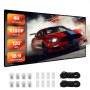VEVOR Projector Screen, 3048 mm 16:9 4K 1080 HD Projection Screen, Wall Mounted Projection Dispaly Projector with 8 Hooks and Double-Sided Tapes, Portable Moive Canvas for Family Home Office Theater