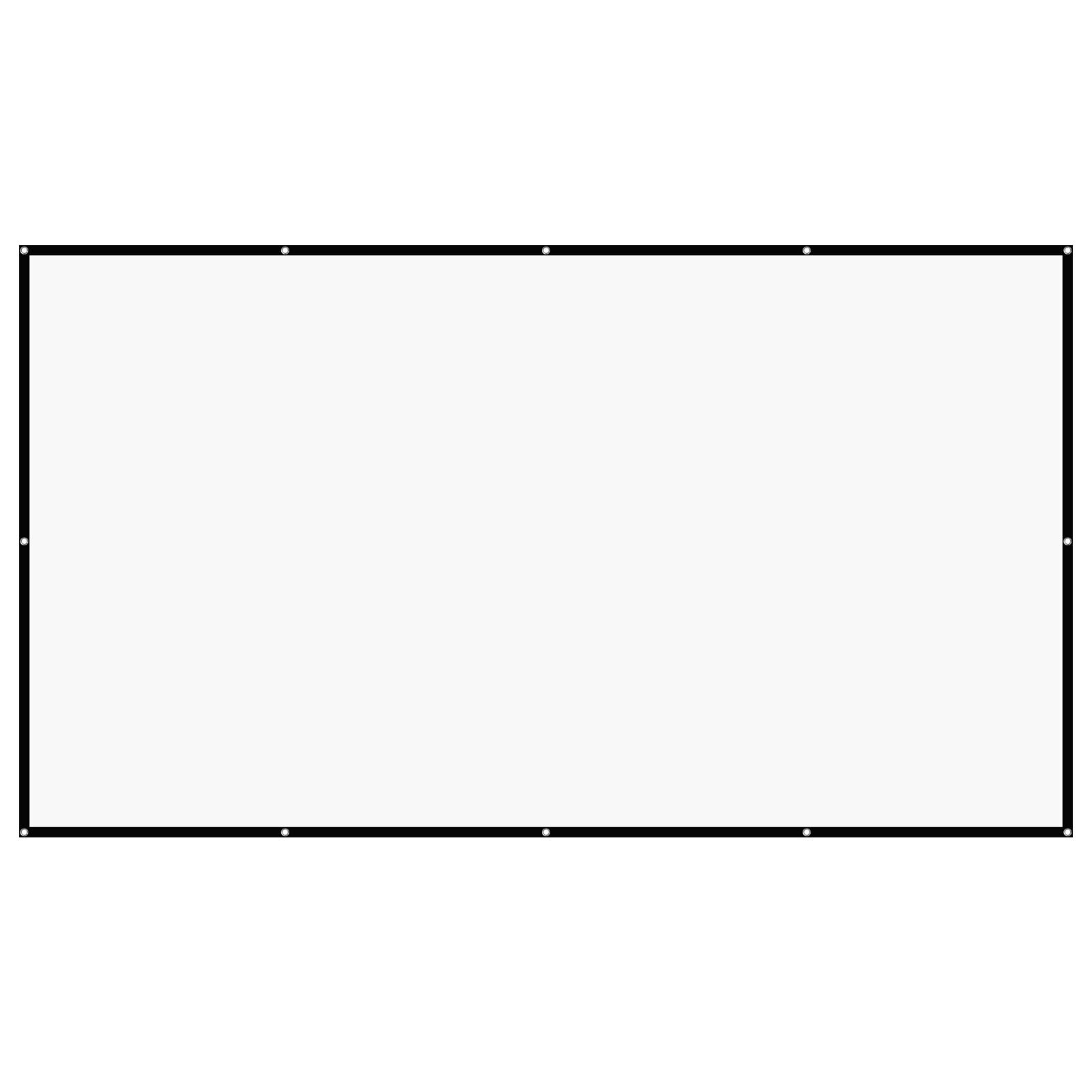 VEVOR Projector Screen, 3810 mm 16:9 4K 1080 HD Projection Screen, Wall Mounted Projection Dispaly Projector with 12 Hooks and Double-Sided Tapes, Portable Moive Canvas for Family Home Office Theater