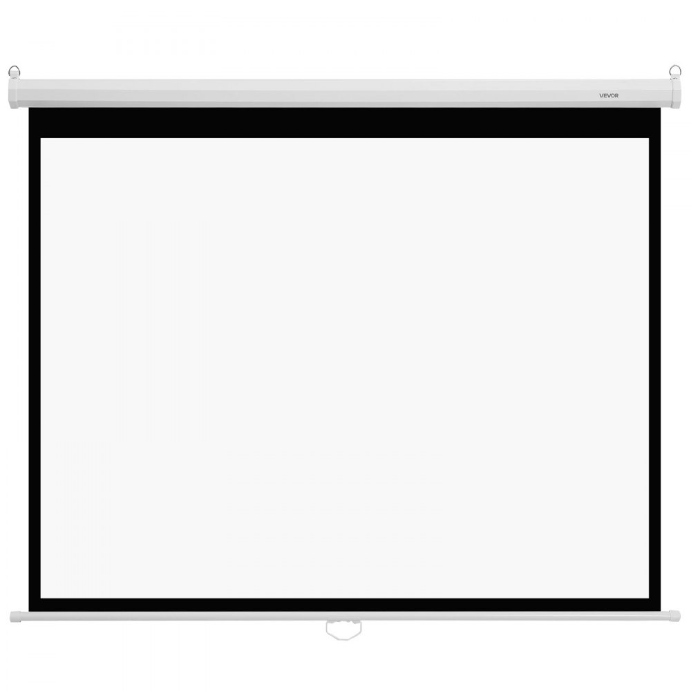 VEVOR Handmatig projectiescherm, 72 inch 4:3 4K 1080 HD, intrekbaar projectiescherm, aan de muur bevestigde filmprojectie met trekkoord, draagbaar oprolbaar scherm voor thuisbioscoop