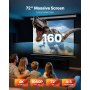 VEVOR Manual Projector Screen, 1829 mm 4:3 4K 1080 HD Retractable Pull Down Projector Screen, Wall Mounted Movie Projection with Pull Rope, Portable Display Projectoin for Family Home Office Theater