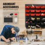 VEVOR stapelboxen, 48-container onderdelenrek organizer voor garage, kunststof gereedschapsrek met wandpanelen, gereedschapsorganizer voor moeren, bouten, schroeven, spijkers, kralen, knopen, zwart en rood
